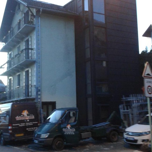 habillage bois immeuble