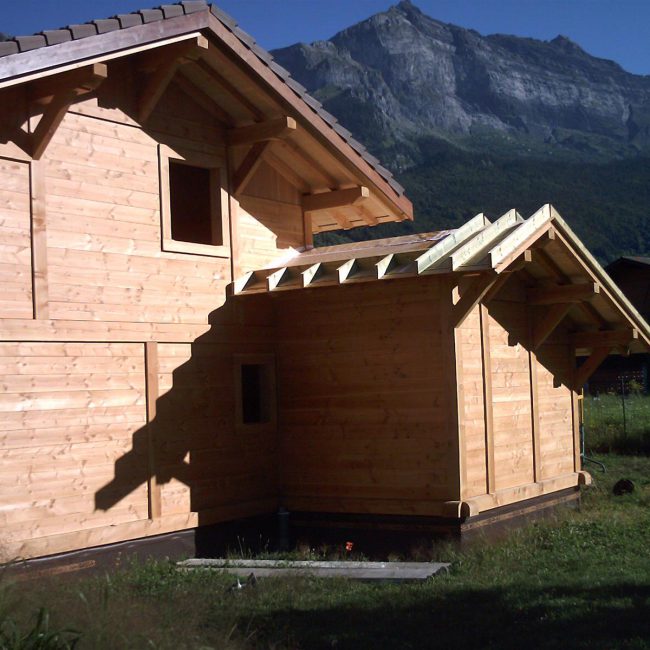 chalet bois et annexe