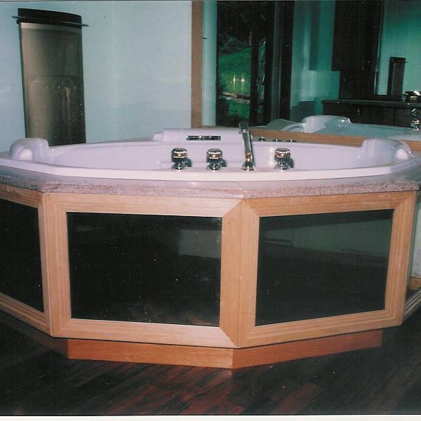 habillage baignoire bois