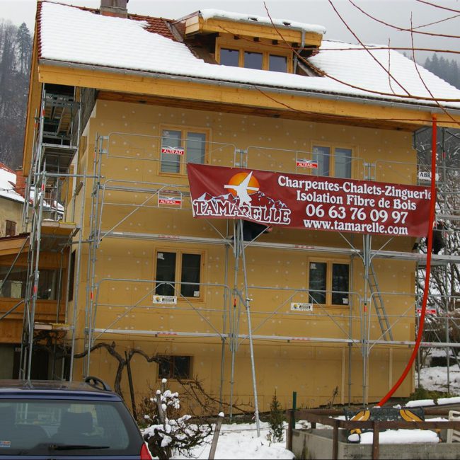 pose isolant chalet bois